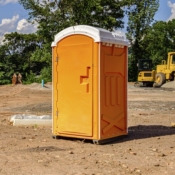 how often are the porta potties cleaned and serviced during a rental period in Clarksburg